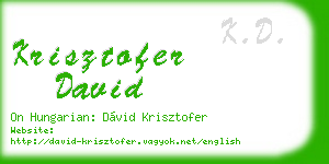 krisztofer david business card